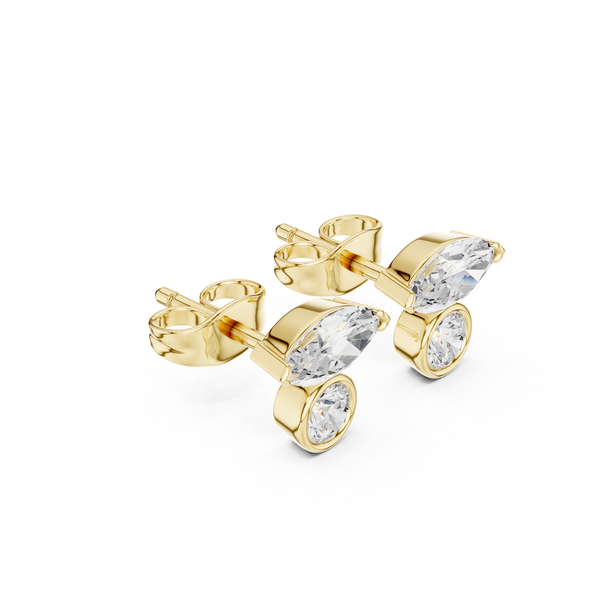 Gold Earrings SBER(30), Yellow Gold, view 1