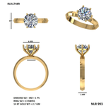 Gold Ring DDLR-694, Yellow Gold, view 50
