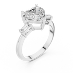 Gold Jewelry L35-67, Heart center stone, White Gold, view 2