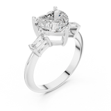 Gold Jewelry L35-67, Heart center stone, White Gold, view 2