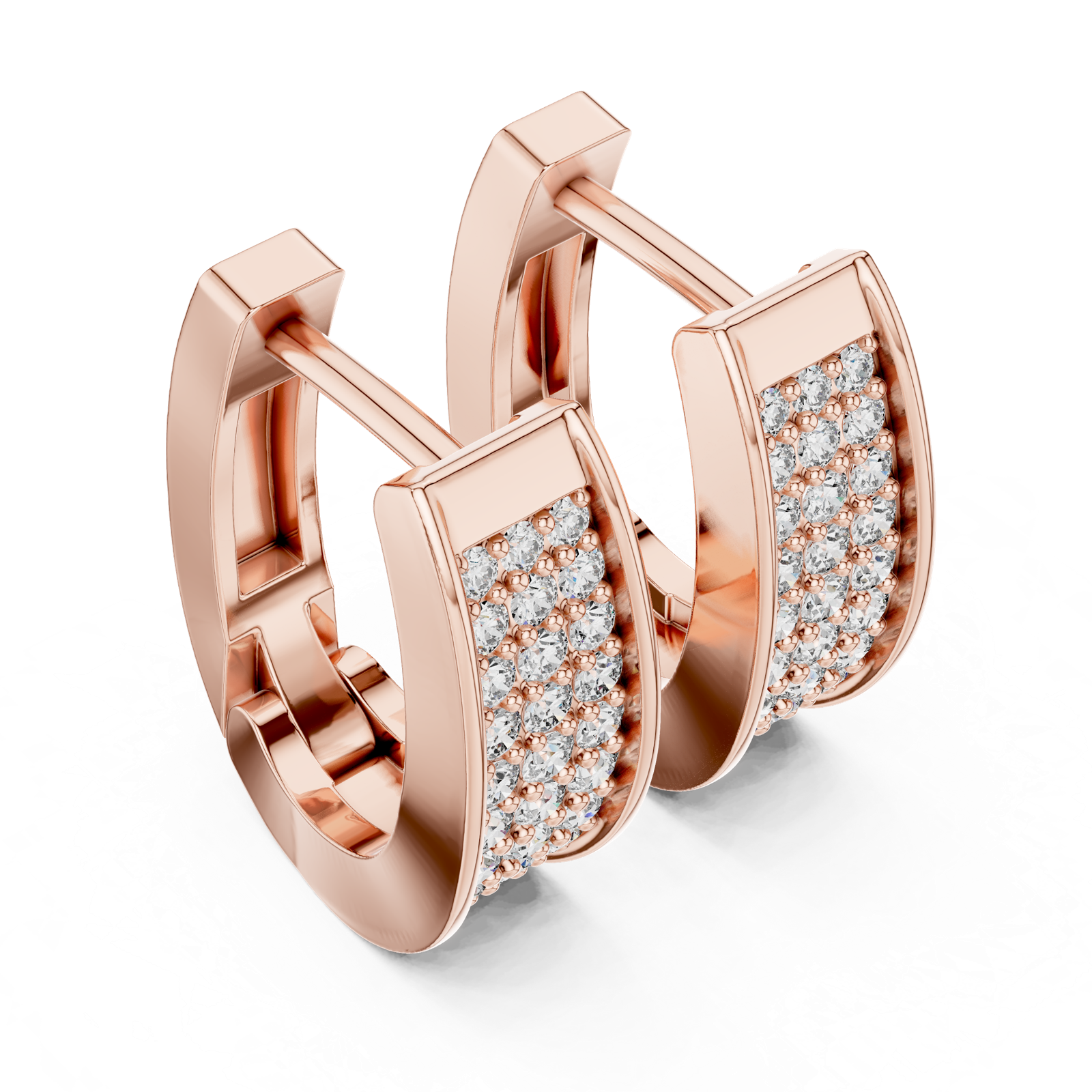Gold Earrings L03-14, Rose Gold, view 2