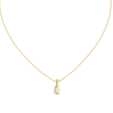 14K Solid Gold Lab Diamond Solitaire Pendant Necklace, Yellow Gold, view 4