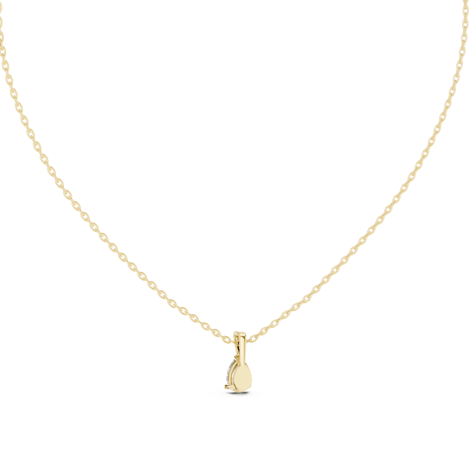14K Solid Gold Lab Diamond Solitaire Pendant Necklace, Yellow Gold, view 4