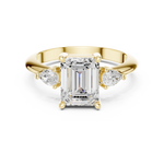 Gold Jewelry, Emerald center stone, Yellow Gold, view 4