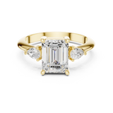 Gold Jewelry, Emerald center stone, Yellow Gold, view 4