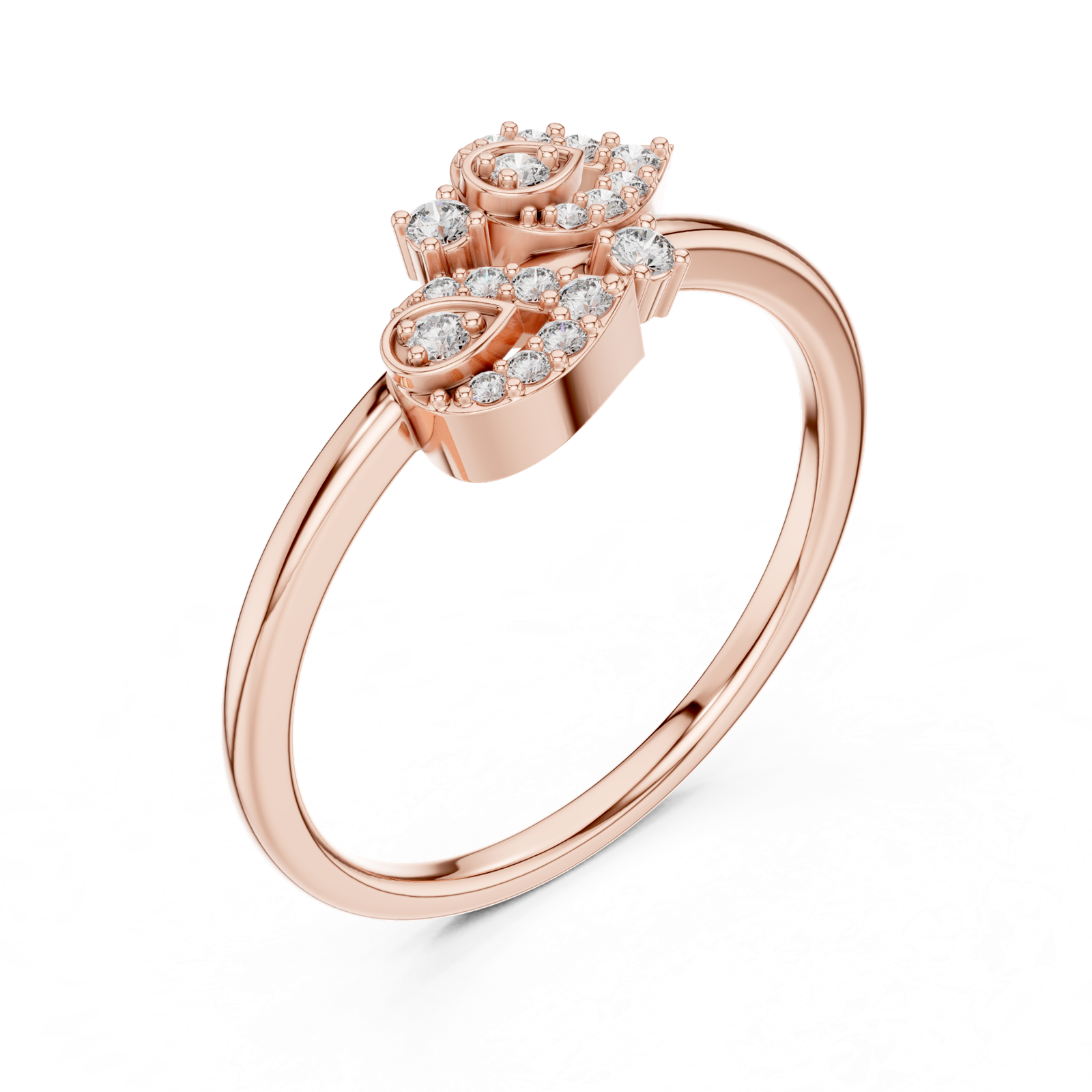 Gold Ring LR-01 (60), Rose Gold, view 2