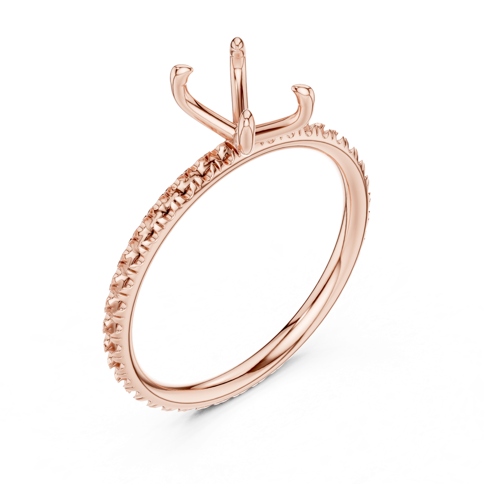 Gold Jewelry L36-15, Radiant center stone, Rose Gold, view 2