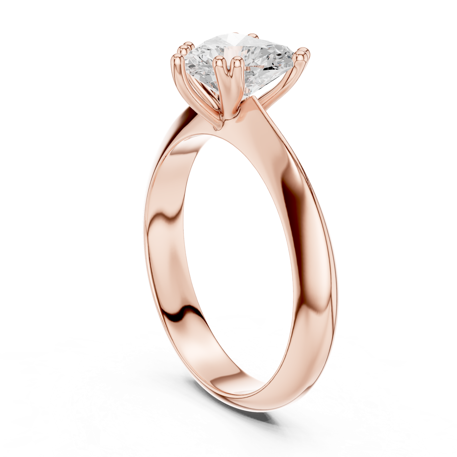 Gold Jewelry L36-8, Heart center stone, Rose Gold, view 1