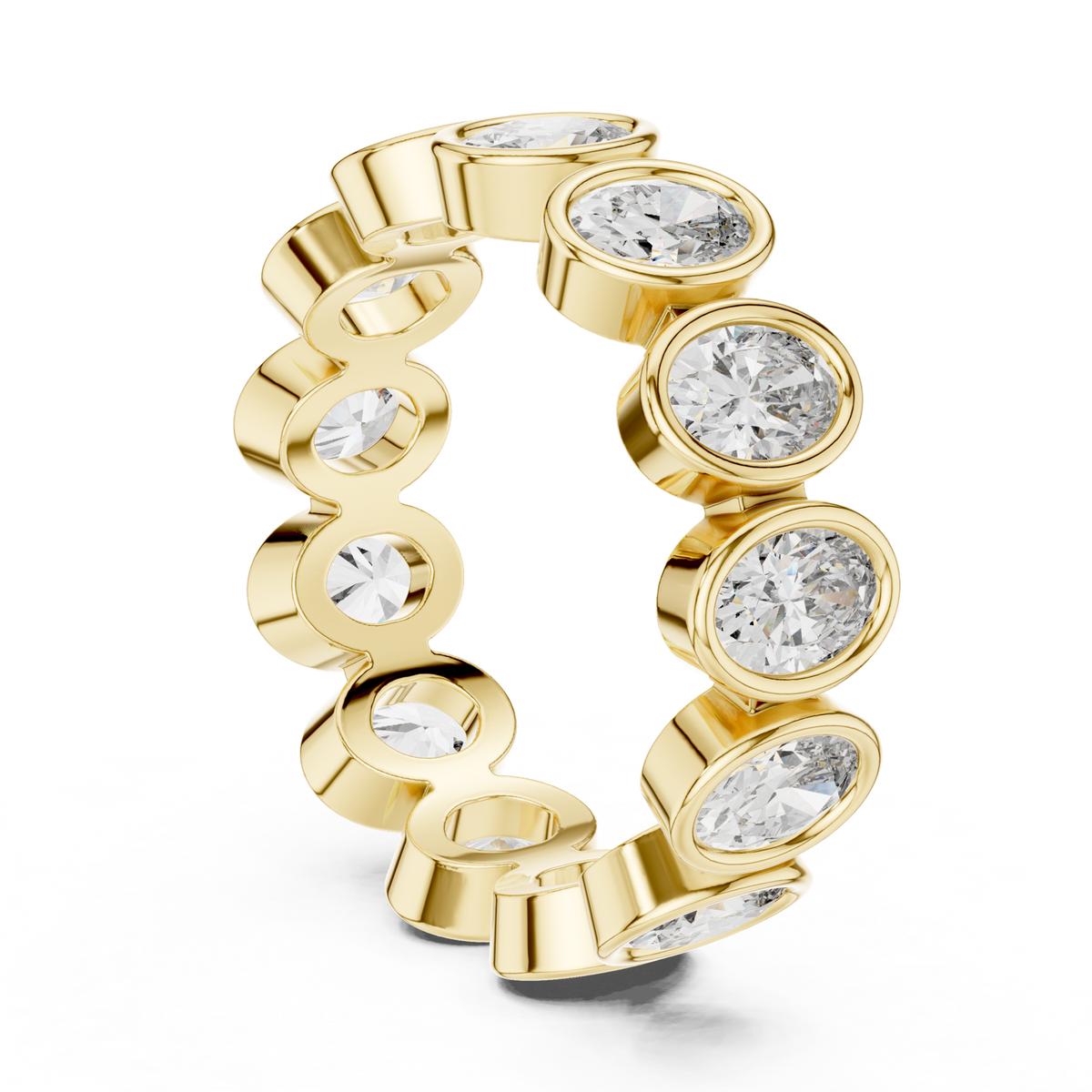 14K Solid Gold Lab Diamond Eternity Ring, Yellow Gold, view 1
