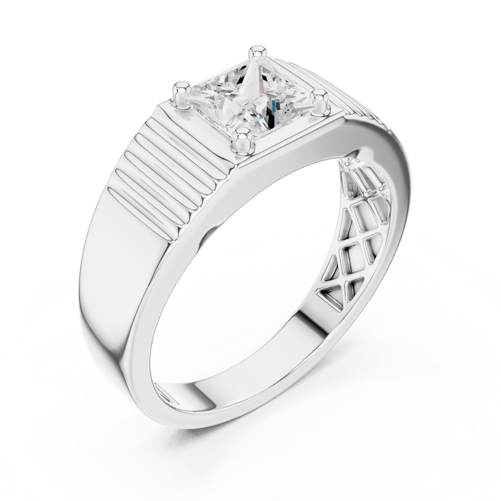 14K Solid Gold Lab Diamond Solitaire Ring, White Gold, view 2
