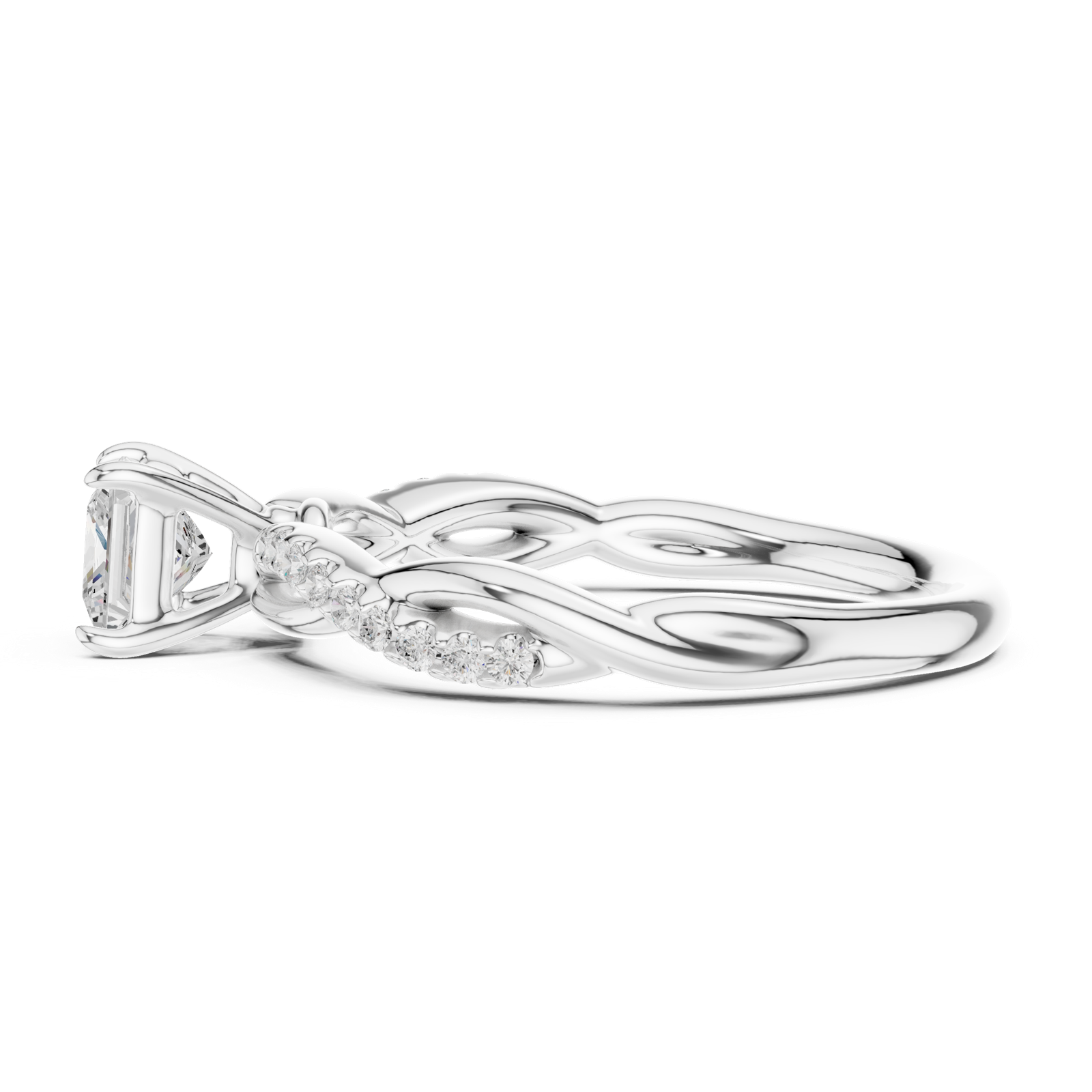 Gold Ring DDLR-590, White Gold, view 3