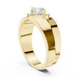 14K Solid Gold Lab Diamond Solitaire Ring, Yellow Gold, view 1