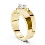14K Solid Gold Lab Diamond Solitaire Ring, Yellow Gold, view 1