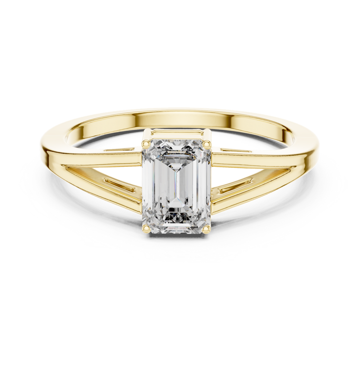 14K Solid Gold Lab Diamond Twist Ring, Yellow Gold