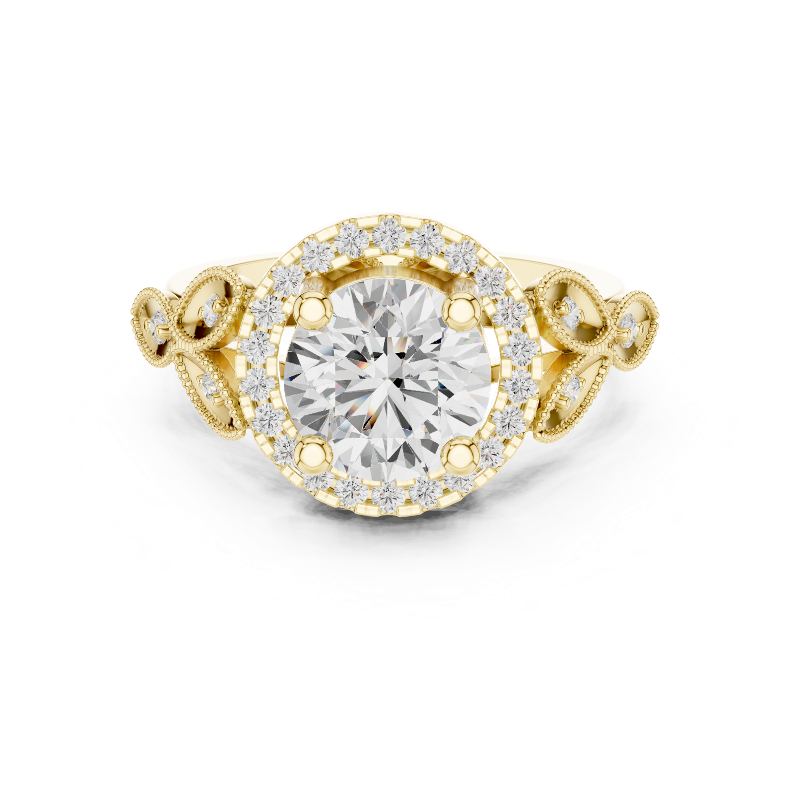 Gold Ring DDLR-408, Yellow Gold, view 4