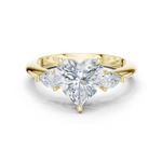 Gold Jewelry L35-66, Heart center stone, Yellow Gold