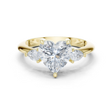 Gold Jewelry L35-66, Heart center stone, Yellow Gold
