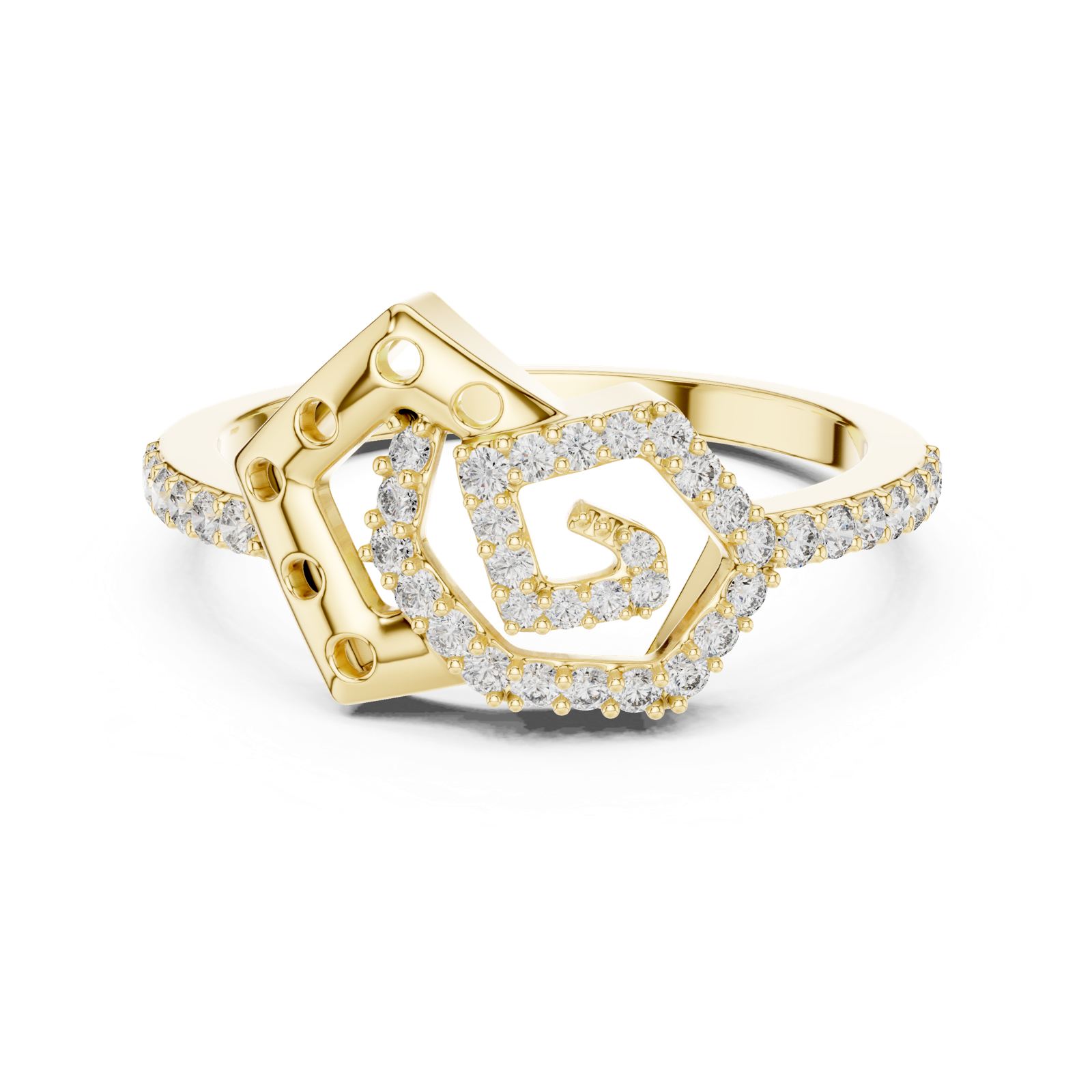 Gold Ring LR-01 (55), Yellow Gold, view 4