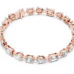 14K Solid Gold Lab Diamond Bracelet, Rose Gold, view 2