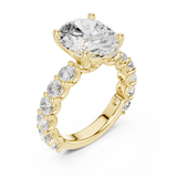 Gold Ring DDLR-087, Oval center stone, Yellow Gold, view 2