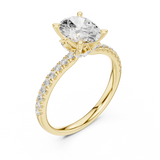 Gold Ring DDLR-256, Oval center stone, Yellow Gold, view 2