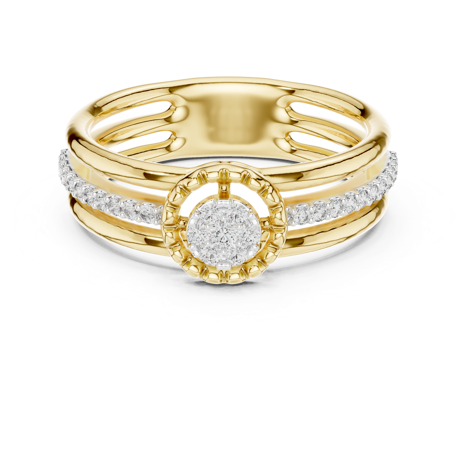 Gold Ring 12-10060@L, Yellow Gold, view 4