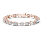 14K Solid Gold Lab Diamond Bracelet, Rose Gold