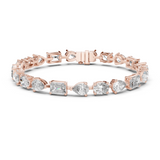 14K Solid Gold Lab Diamond Bracelet, Rose Gold