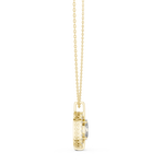 14K Solid Gold Lab Diamond Halo Pendant Necklace, Yellow Gold, view 3