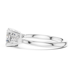 Gold Three-Stone Baguette Engagement Ring, Cushion center stone, White Gold, view 3