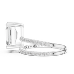 Gold Jewelry L35-39, Emerald center stone, White Gold, view 3