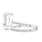 Gold Jewelry L35-39, Emerald center stone, White Gold, view 3