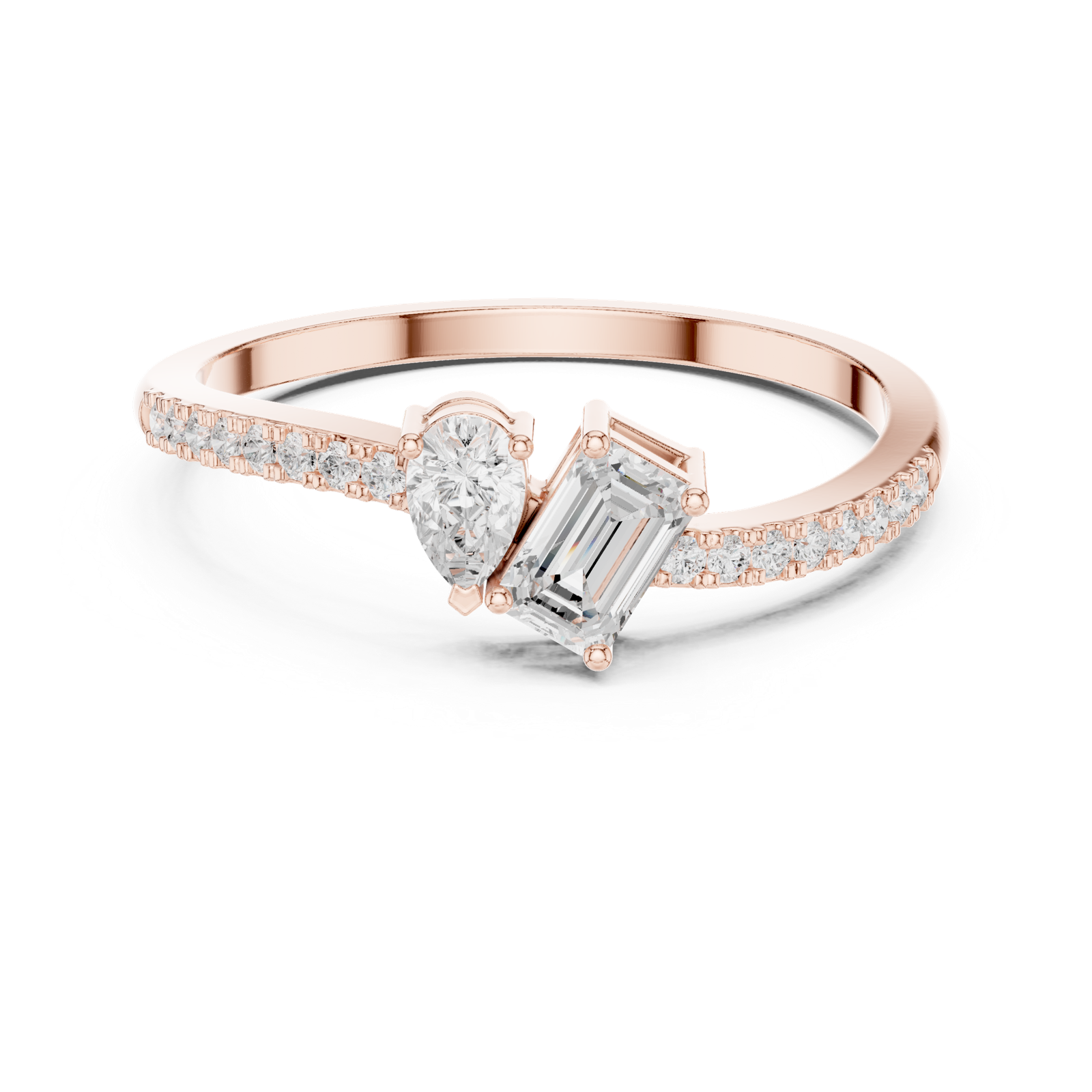 Gold Ring HLR-221, Rose Gold, view 4
