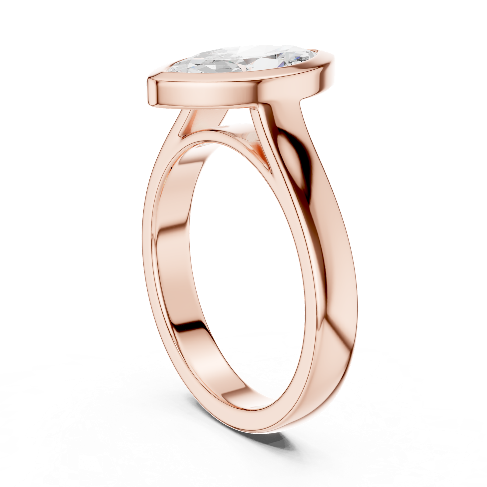 Gold Jewelry L36-3, Marquise center stone, Rose Gold, view 1