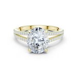 Gold Ring DDLR-252, Oval center stone, Yellow Gold