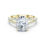 Gold Ring DDLR-252, Oval center stone, Yellow Gold