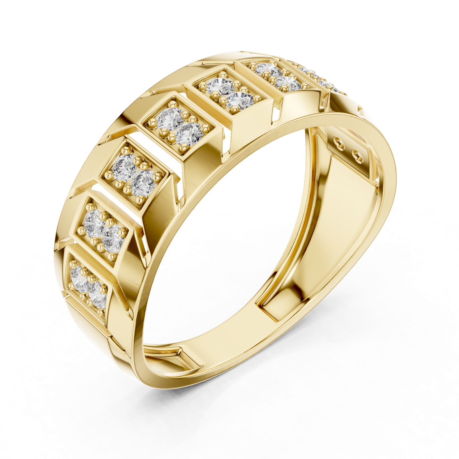 Gold Ring LR-01 (17), Yellow Gold, view 2