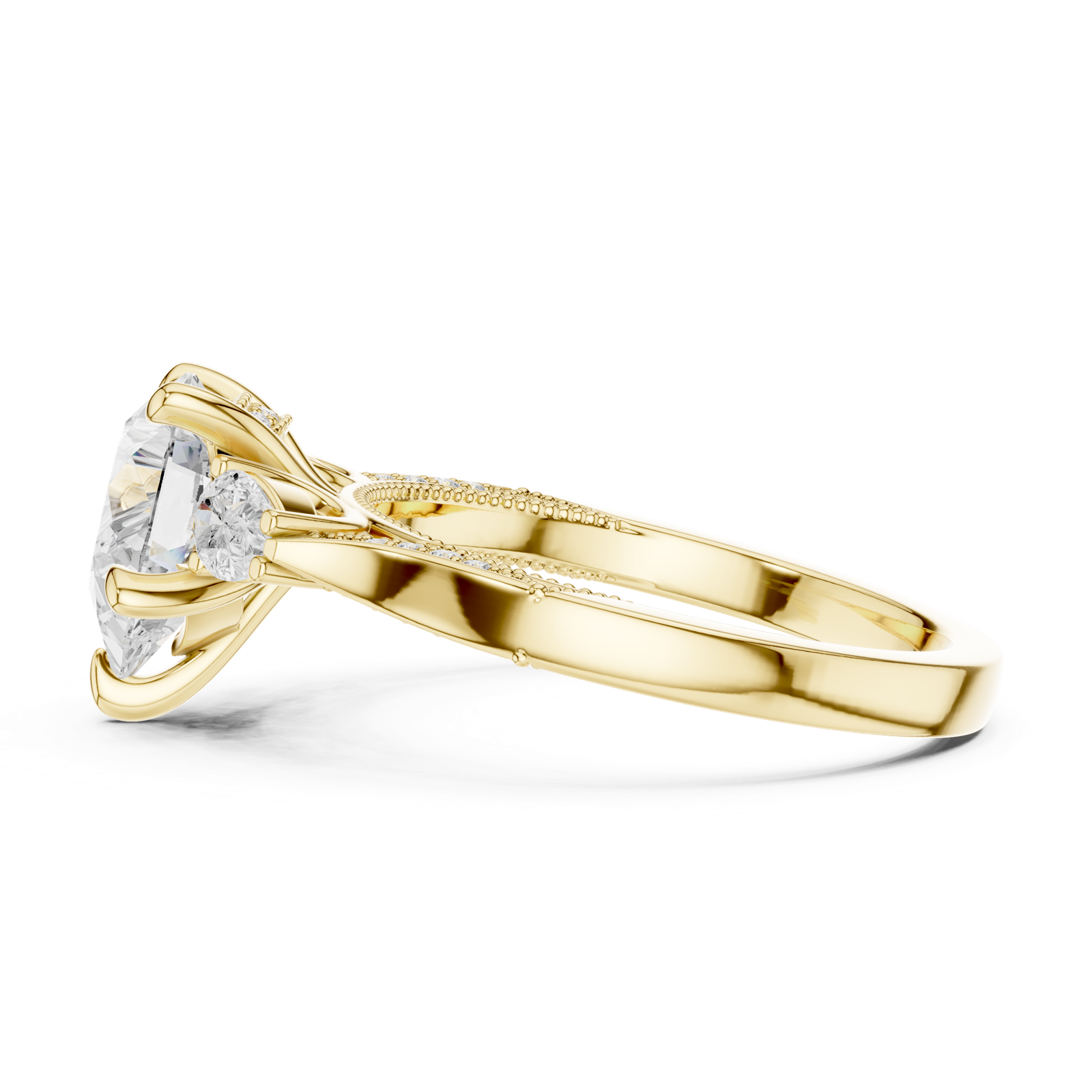 Gold Ring DDLR-1043, Yellow Gold, view 3