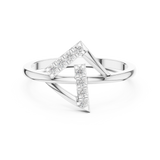 Gold Ring HLR-230, White Gold, view 4