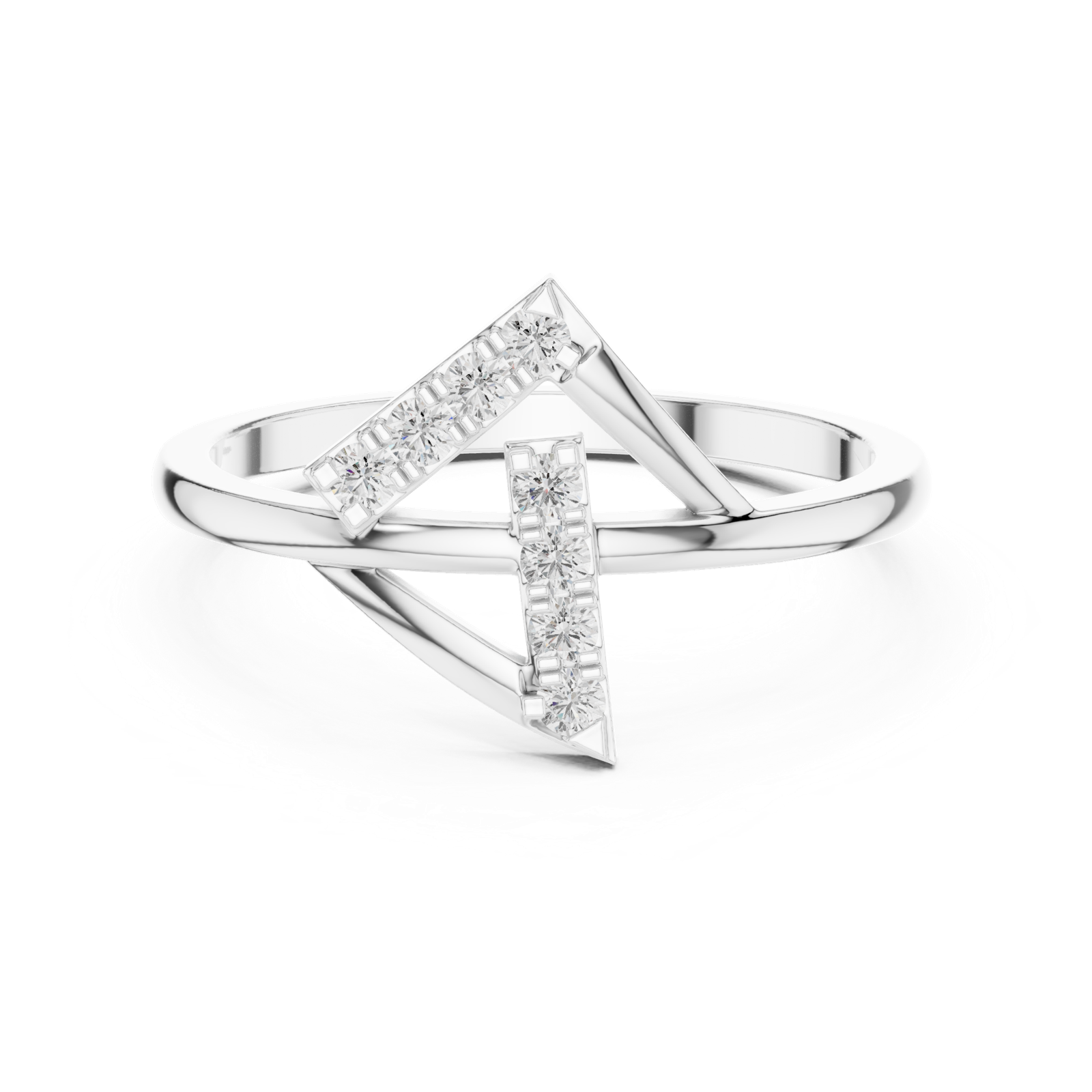 Gold Ring HLR-230, White Gold, view 4