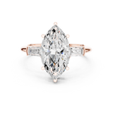 Gold Jewelry L35-67, Marquise center stone, Rose Gold, view 4