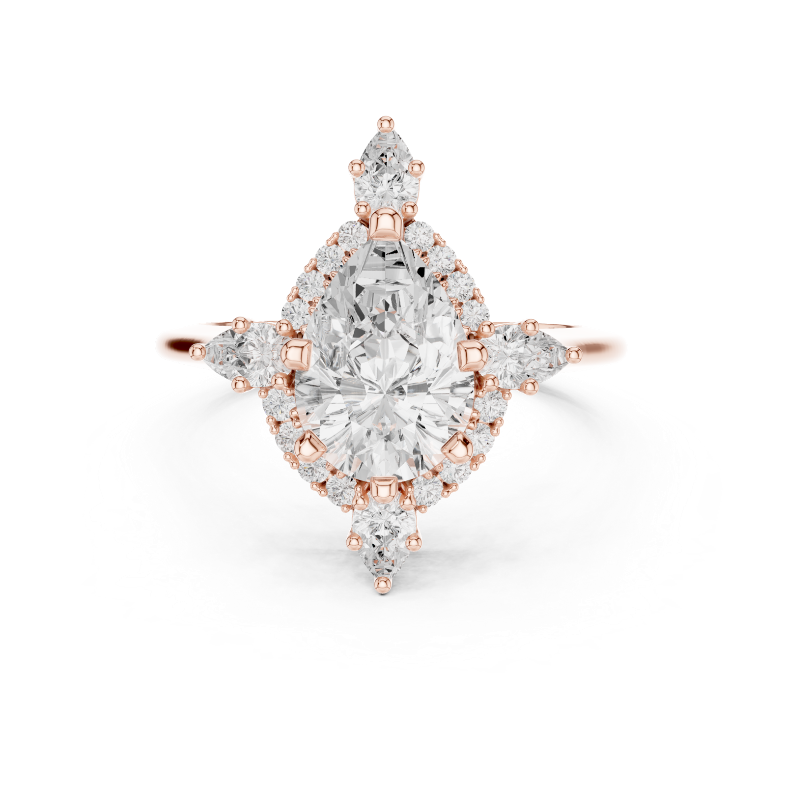 Gold Ring DDLR-337, Rose Gold, view 4