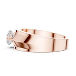 14K Solid Gold Lab Diamond Signet Ring, Rose Gold, view 3