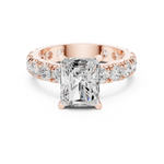 Gold Jewelry L35-63, Radiant center stone, Rose Gold, view 4