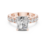 Gold Jewelry L35-63, Radiant center stone, Rose Gold, view 4