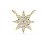 14K Solid Gold Lab Diamond Star Pendant Necklace, Yellow Gold, view 2