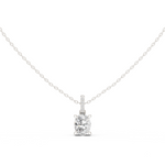 Gold Jewelry DDPO-009, Oval center stone, White Gold