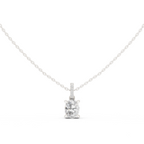 Gold Jewelry DDPO-009, Oval center stone, White Gold