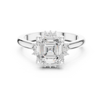 Gold Jewelry, Asscher center stone, White Gold, view 4