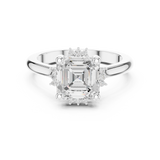 Gold Jewelry, Asscher center stone, White Gold, view 4